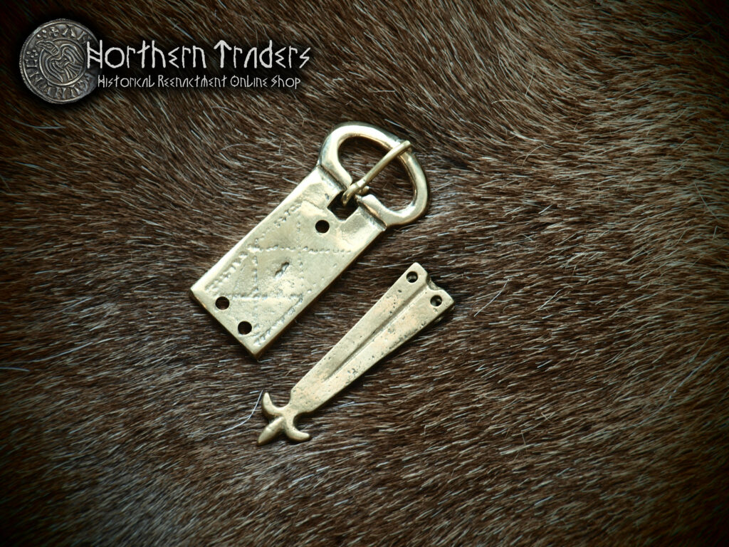 Medieval Buckle & Belt End with Fleur-de-lis