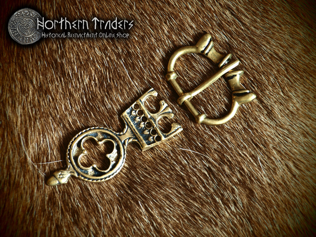 Buckle & Belt End Decorated with Rosette, 14th Century