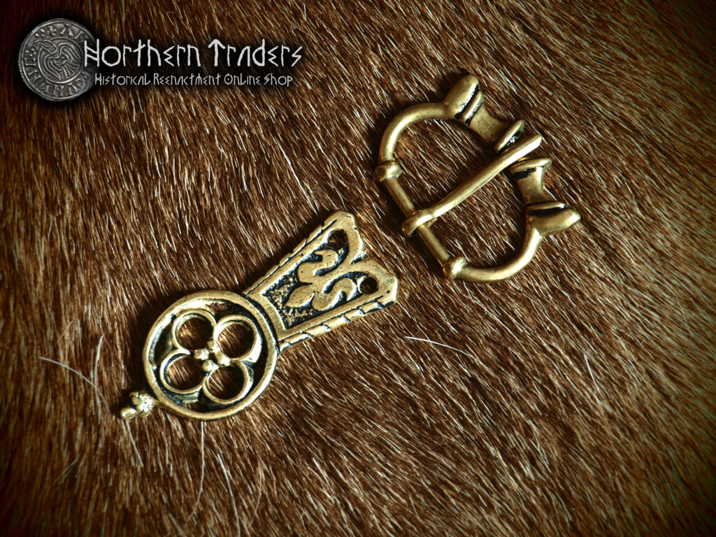 Buckle & Belt End Decorated with Rosette, 14th Century
