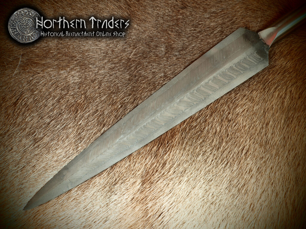 Deluxe Viking Spearhead with Pattern Welded Damascus Blade