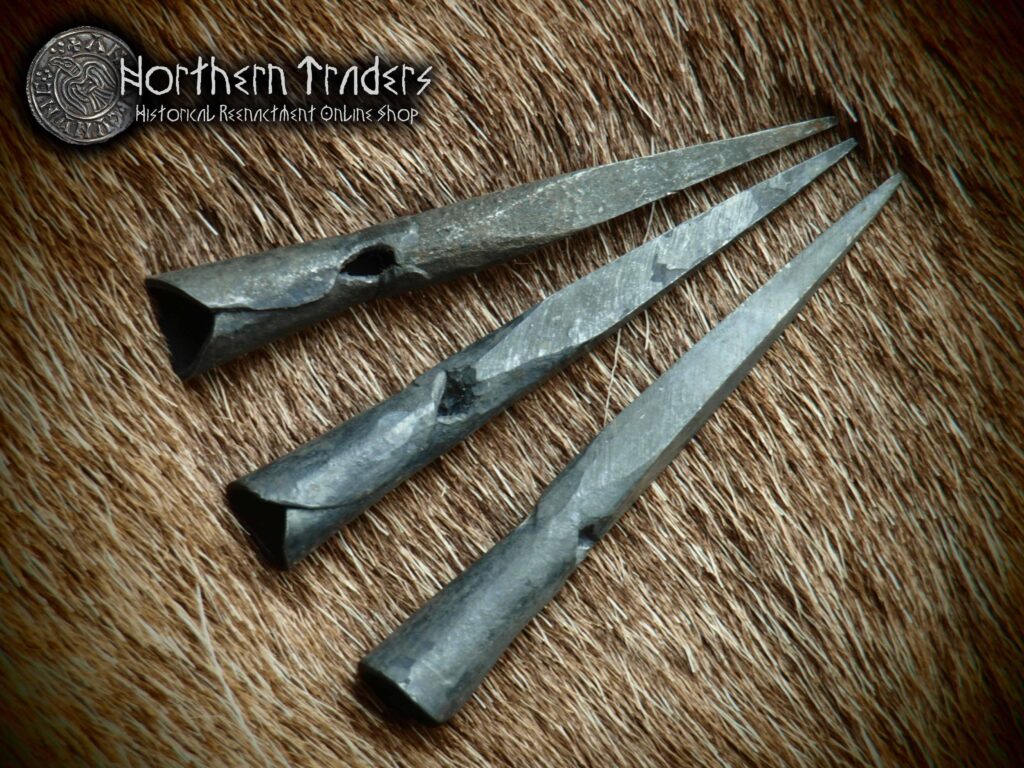 Hand-forged “Bodkin” Arrowhead – 3 Pieces