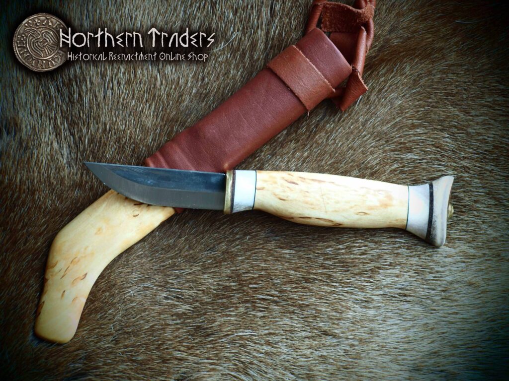 Finnish Puukko Knife with Curly Birch Sheath