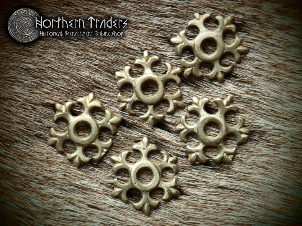 Late Medieval Belt Studs “Star” with Eyelet – 5 Pieces