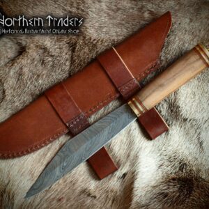 Short Broken-back Anglo-Scandinavian Seax with Damascus Blade