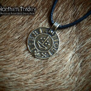 Viking Penny Pendant with Sword & Hammer