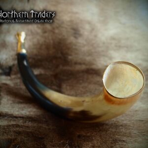 Medieval Blowing Horn with Brass Mouthpiece - DEFECTIVE