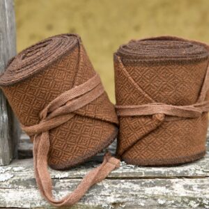 Medieval Leg Wraps - Diamond Twill Wool Winingas - Brown