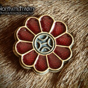 Broche Merovingio de Cloissoné con Forma de Rosetón