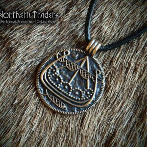 Viking Coin Pendant with Boat