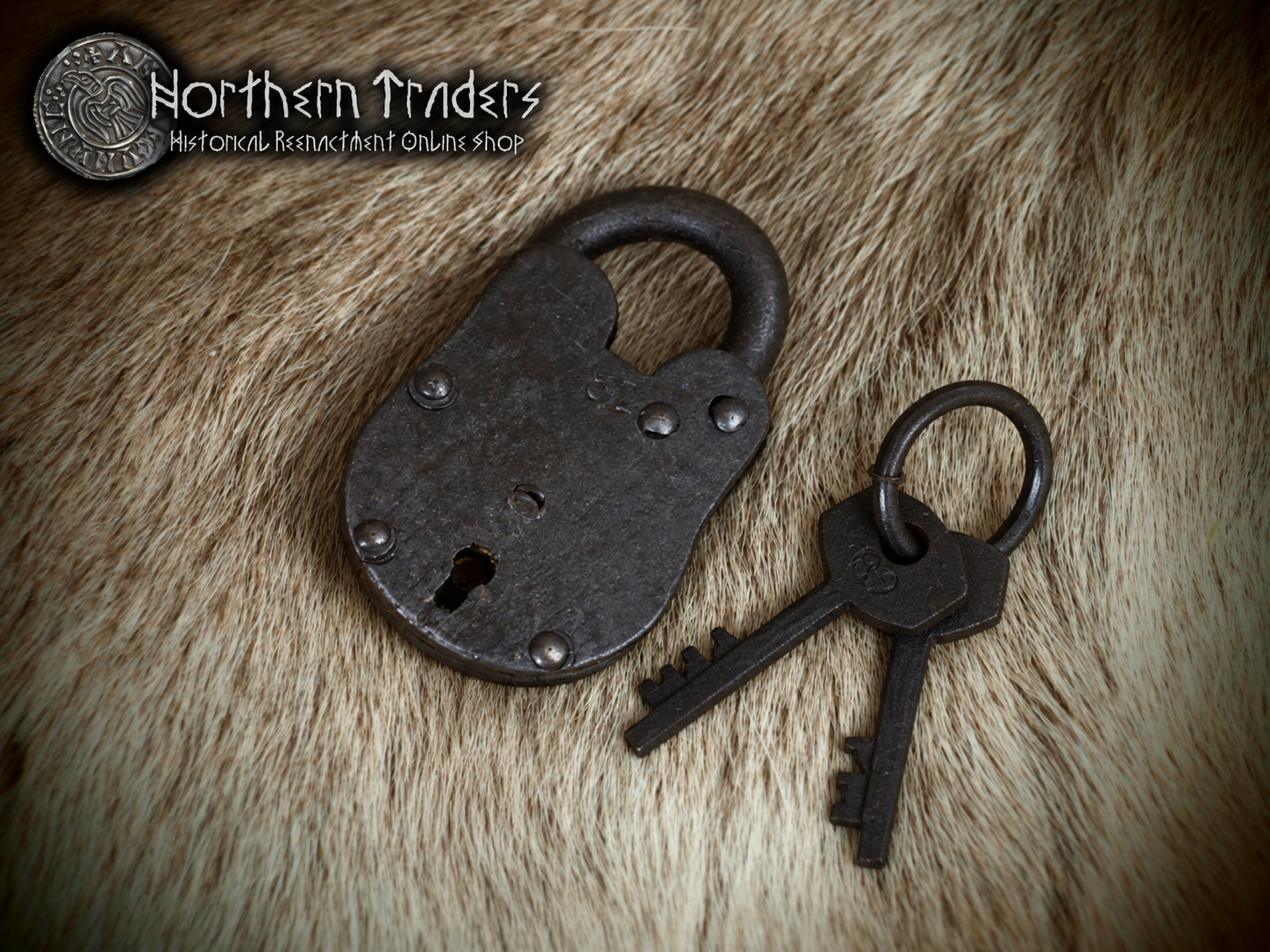 Small Iron Padlock with Two Keys