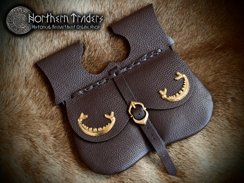 Decorated Medieval Leather Belt Bag